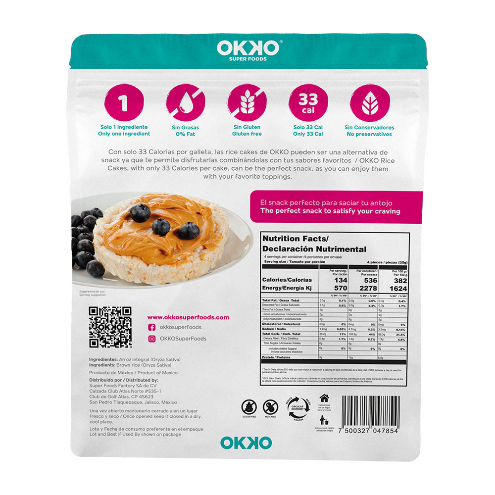 galletas de arroz okko informacion nutricional